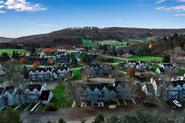 bird's eye view featuring a mountain view