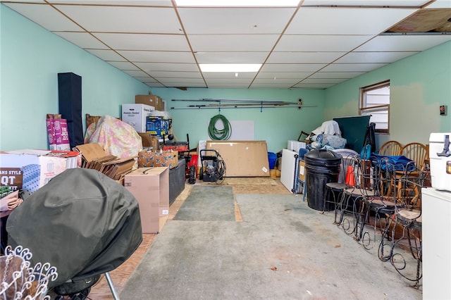 basement with a drop ceiling