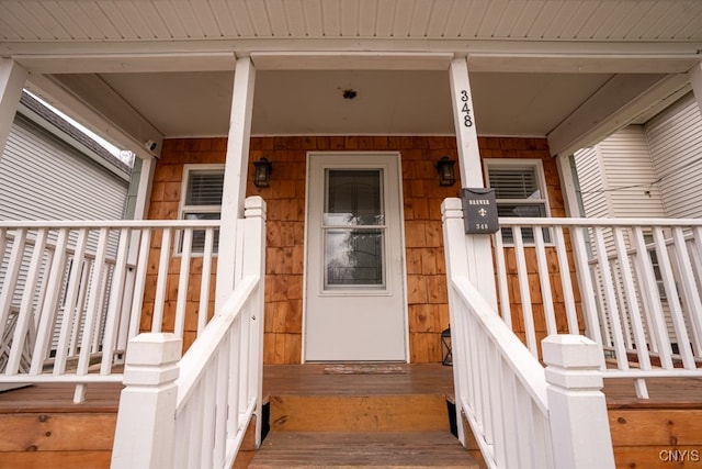 entrance to property with a porch