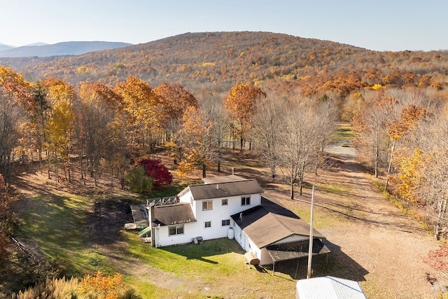 bird's eye view with a mountain view