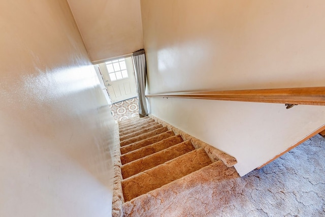 stairs with carpet floors