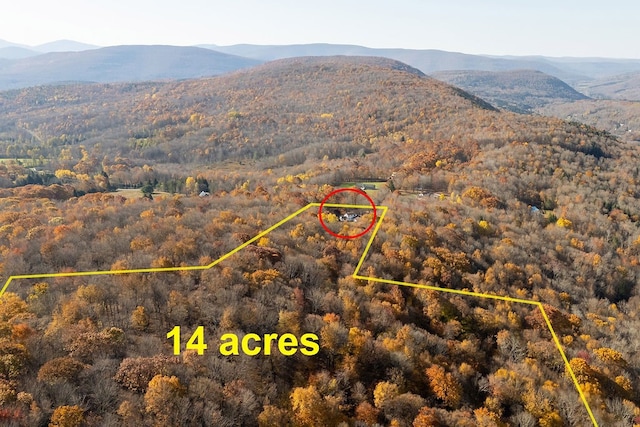 aerial view featuring a mountain view