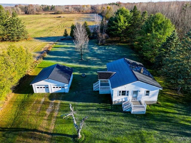 drone / aerial view featuring a rural view