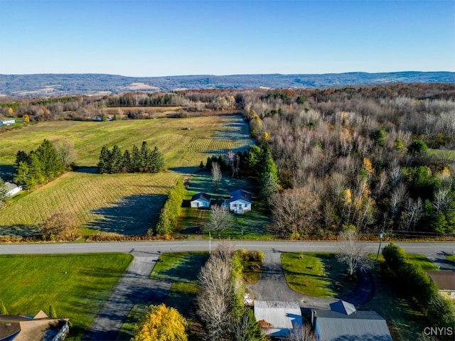 aerial view featuring a rural view