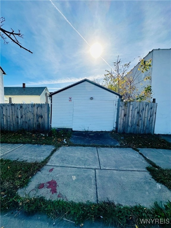 view of garage