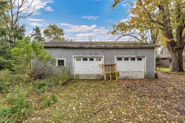 view of garage