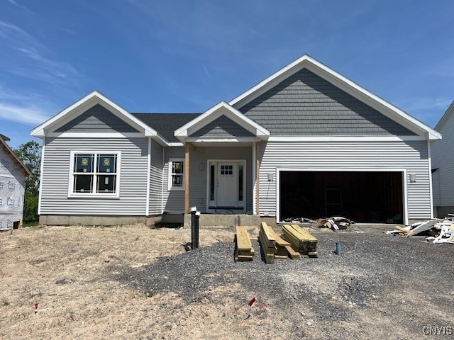 view of front of home with a garage