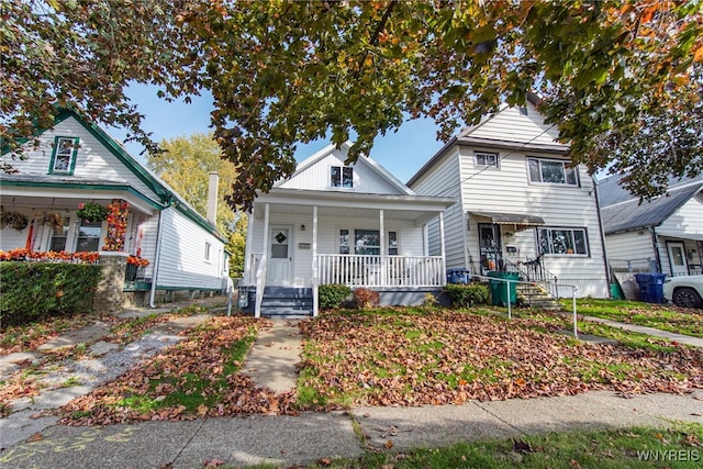 view of front of home with covered porch