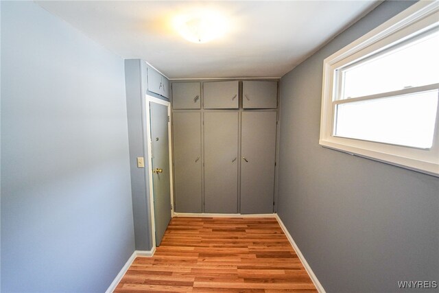 hall featuring light hardwood / wood-style floors