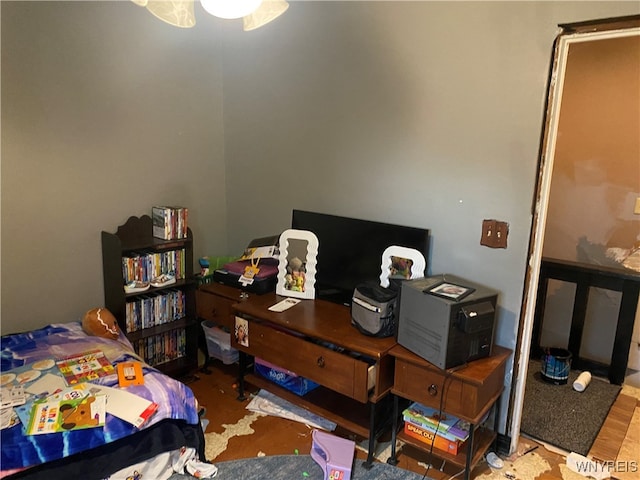 bedroom with wood-type flooring