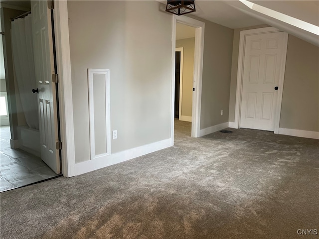 additional living space with carpet floors