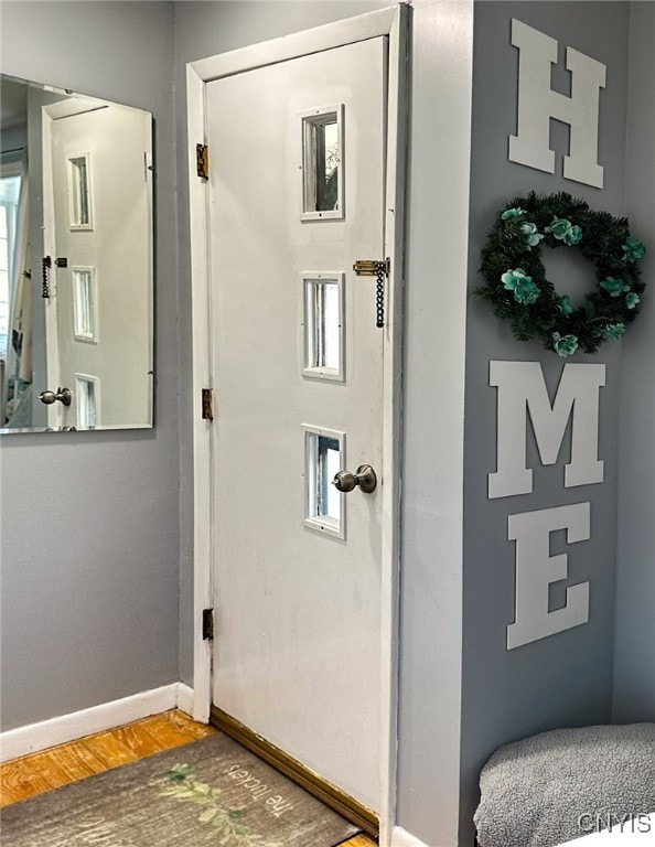 entryway featuring hardwood / wood-style flooring