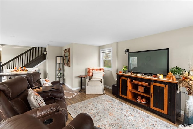 living room featuring hardwood / wood-style flooring