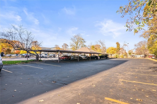 view of car parking featuring a carport