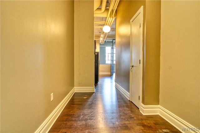 hall featuring dark hardwood / wood-style flooring