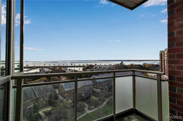 balcony with a water view