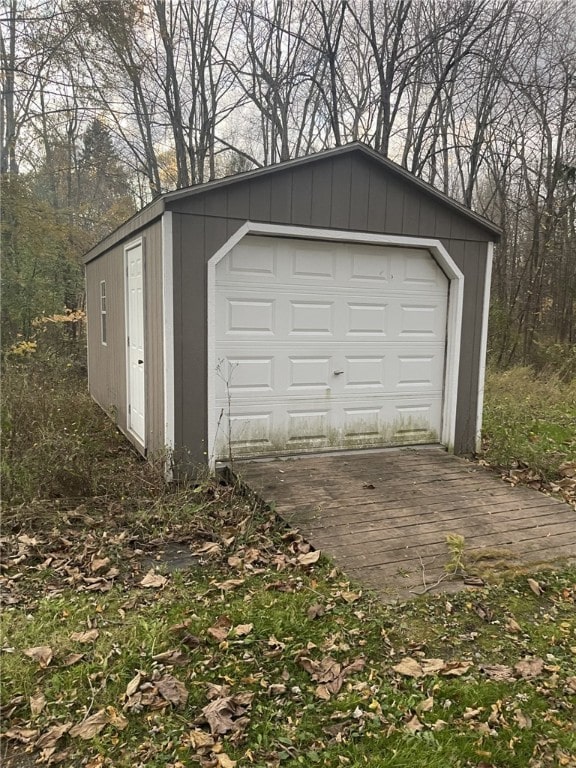 view of garage