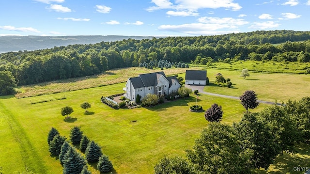 drone / aerial view with a rural view