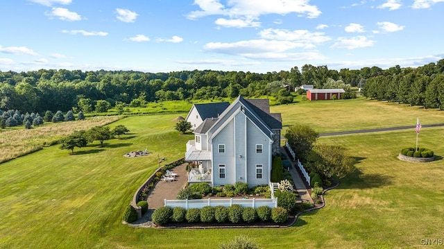 aerial view featuring a rural view