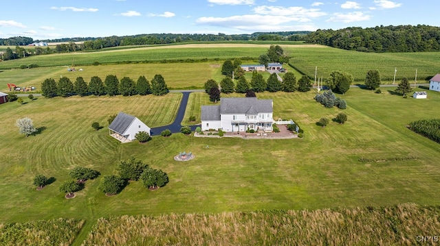 bird's eye view featuring a rural view