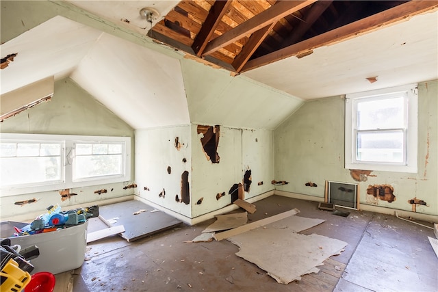 additional living space with vaulted ceiling