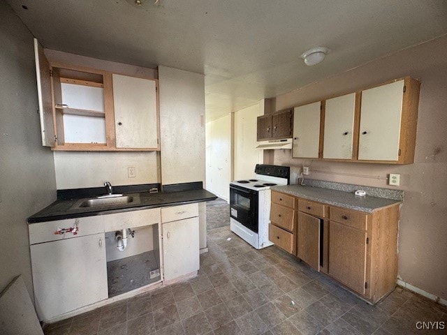 kitchen with sink and electric stove