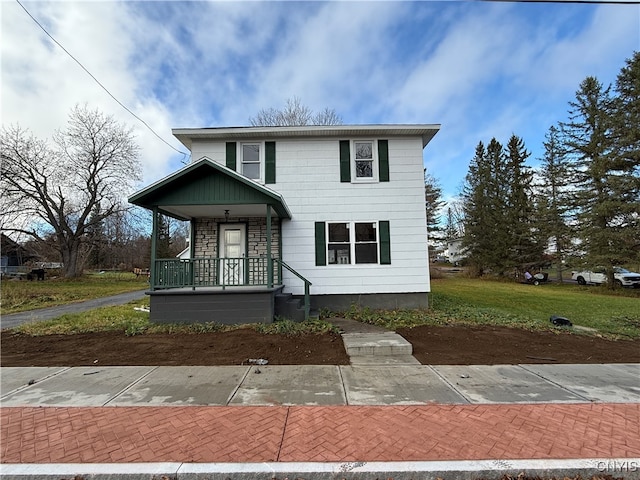 view of front of house with covered porch