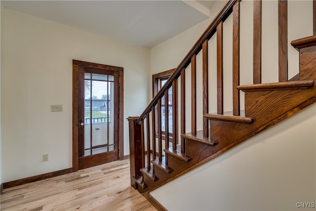 foyer featuring light hardwood / wood-style flooring