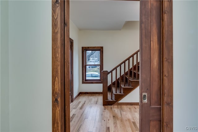 entrance foyer featuring light hardwood / wood-style flooring