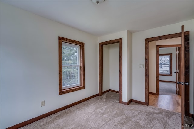 unfurnished bedroom featuring light hardwood / wood-style flooring