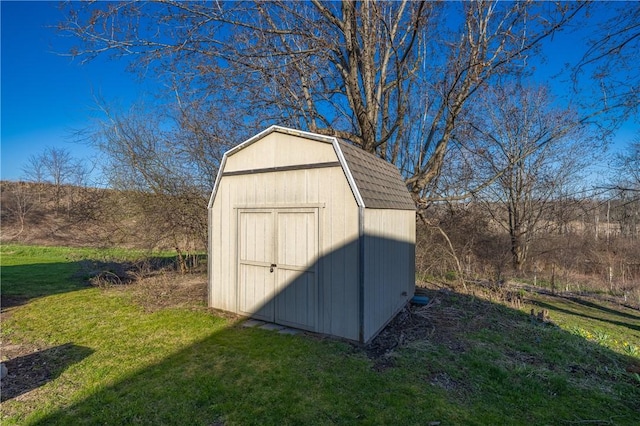 view of shed