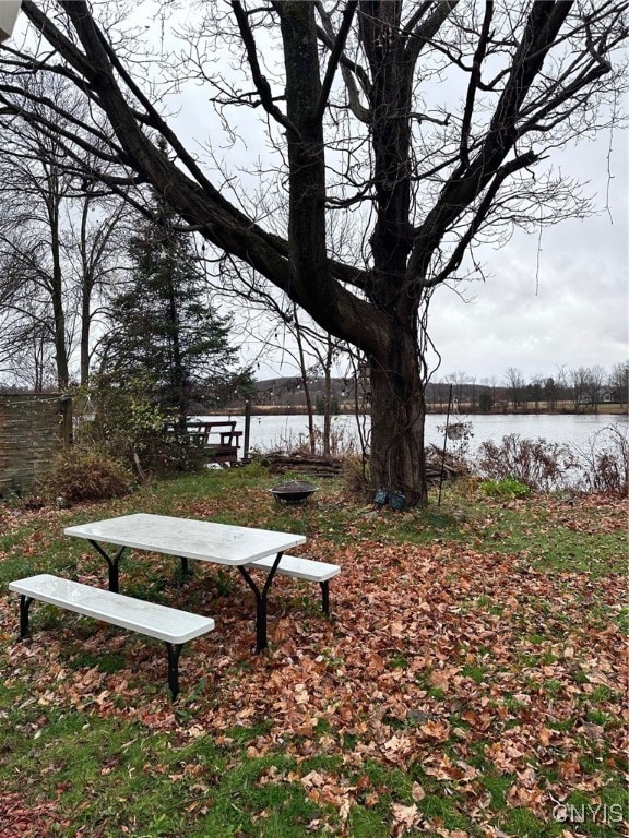 view of property's community featuring a water view