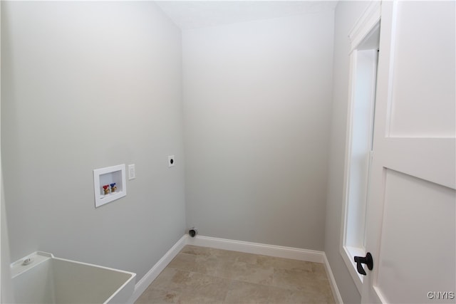 washroom featuring hookup for a washing machine and electric dryer hookup