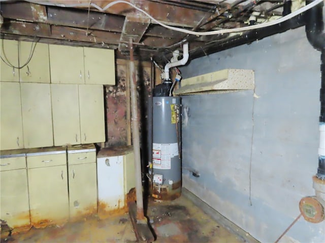 utility room featuring gas water heater