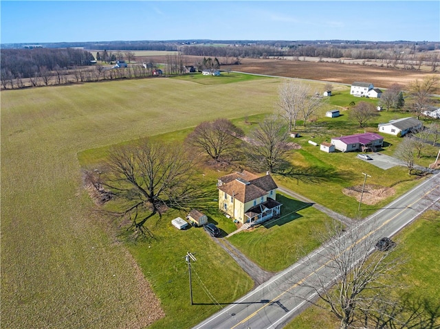 bird's eye view with a rural view