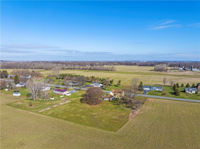 bird's eye view with a rural view