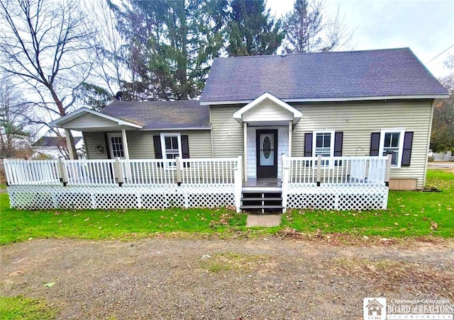 view of front of property with a deck