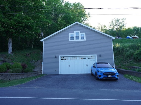 exterior space featuring a garage