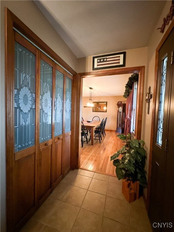 foyer featuring light hardwood / wood-style floors