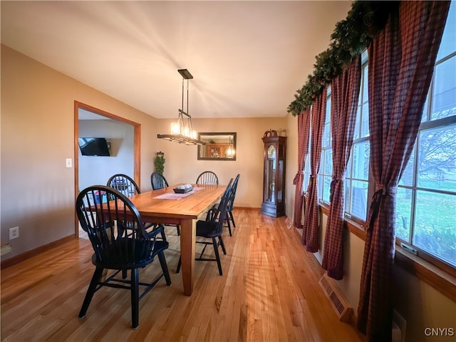 dining area featuring light hardwood / wood-style floors