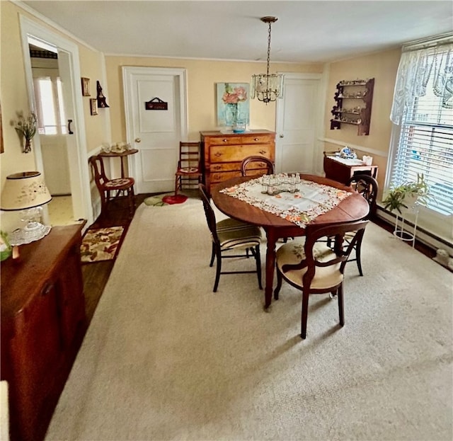 dining room with plenty of natural light and an inviting chandelier