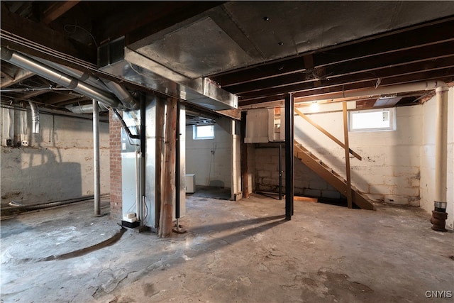 basement with plenty of natural light