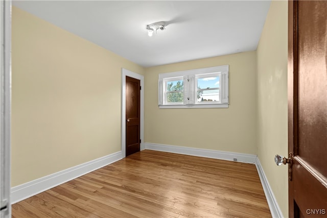 empty room featuring light wood-type flooring