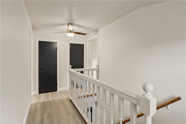 hallway with light wood-type flooring