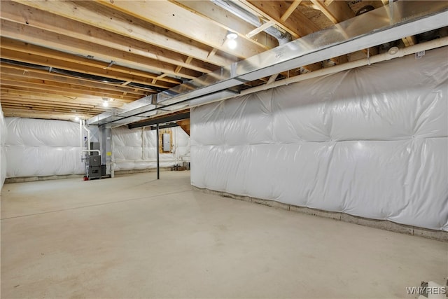 basement with electric panel