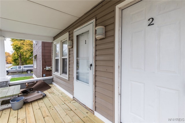 wooden deck with a porch