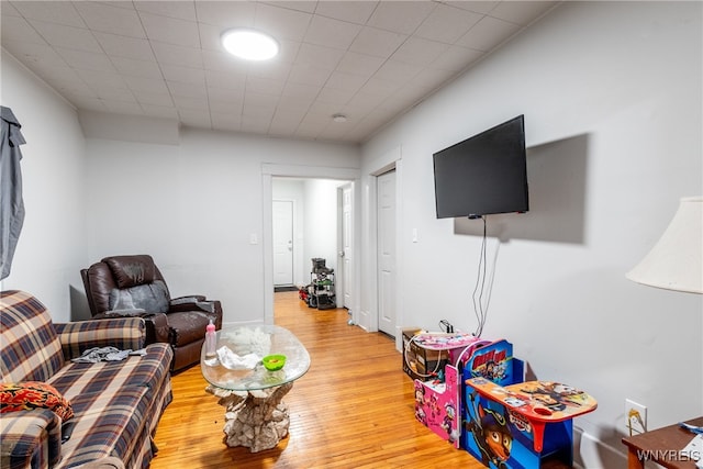 living room featuring light hardwood / wood-style floors