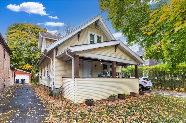 bungalow-style home featuring covered porch