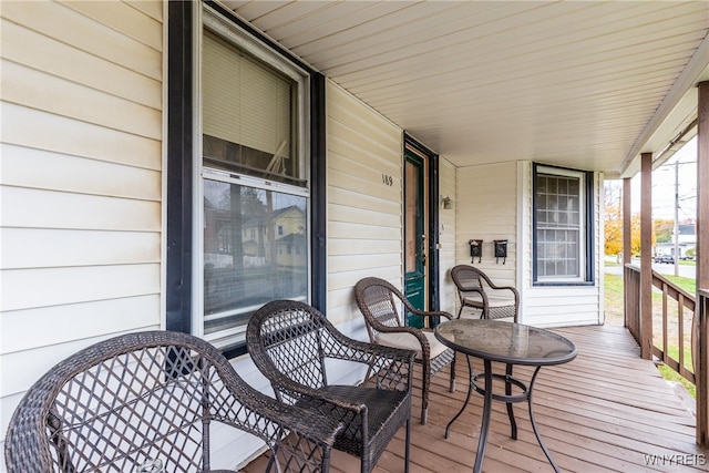 deck with covered porch