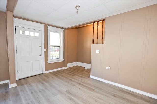 entrance foyer with light wood-type flooring